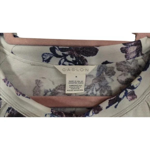 NEW Caslon Lena Purple Floral Pullover Top Size M - Picture 5 of 8
